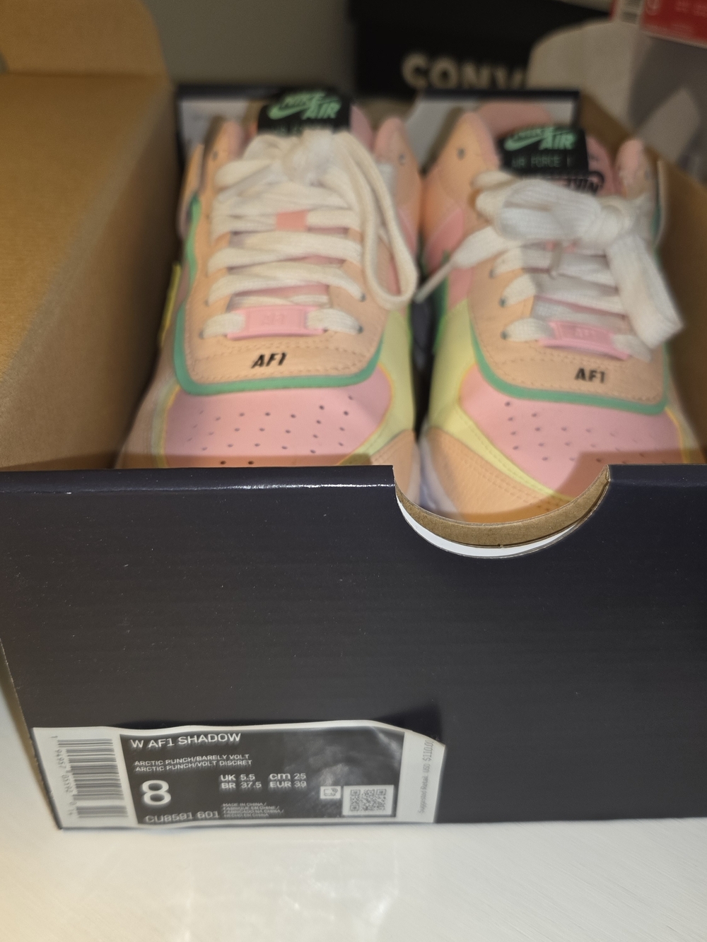 Nike Air Force 1 Shadow sneakers in the "Arctic Punch Barely Volt" Size 8 W/Box - Picture 7 of 10